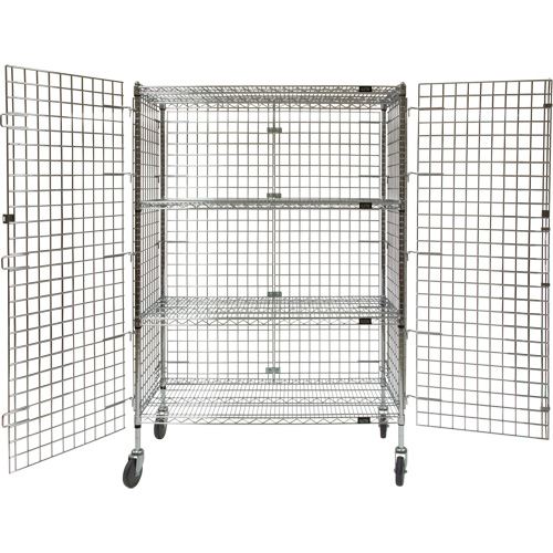 Security Cart, Chrome Plated, 48" x 69" x 24", 500 lbs. Capacity NRZ Safety Inc.