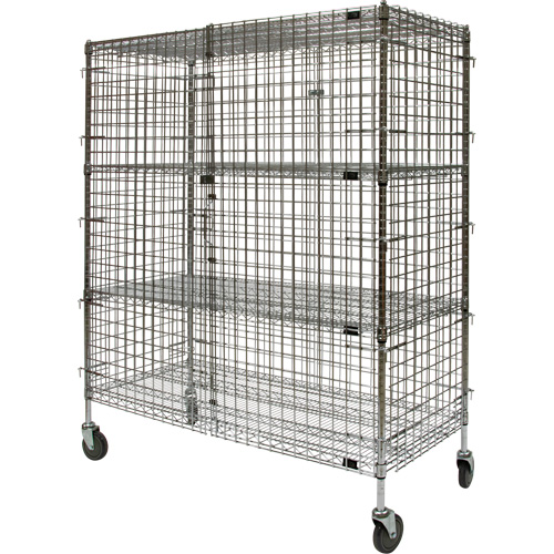 Security Cart, Chrome Plated, 60" x 69" x 24", 500 lbs. Capacity NRZ Safety Inc.