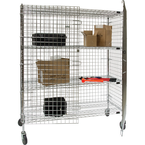 Security Cart, Chrome Plated, 60" x 69" x 24", 500 lbs. Capacity NRZ Safety Inc.