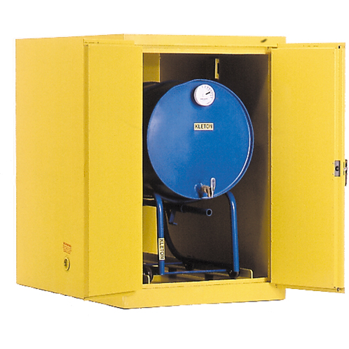 Drum Safety Cabinets, 400 lbs. Cap., Yellow NRZ Safety Inc.