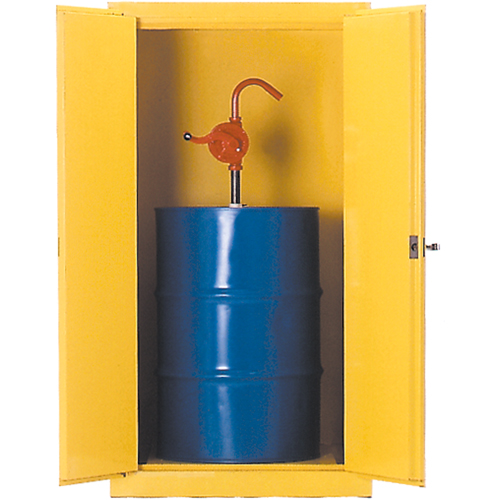Drum Safety Cabinets, 55 US gal. Cap., Yellow NRZ Safety Inc.