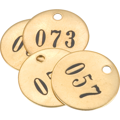 Numbered Tags, # 101-125, Brass, 1" dia NRZ Safety Inc.