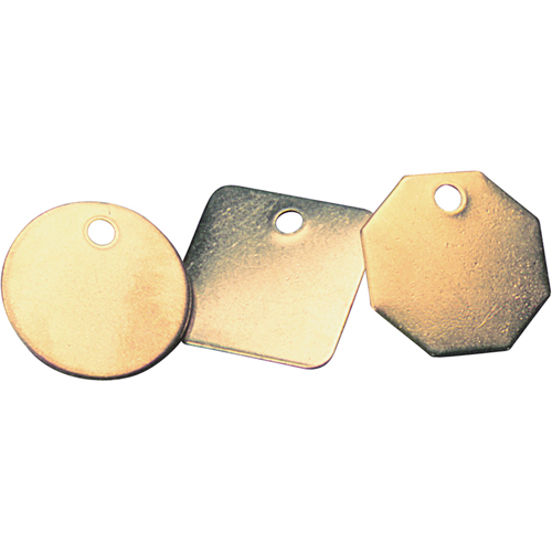 Blank Tags, Brass, 1.25" dia NRZ Safety Inc.