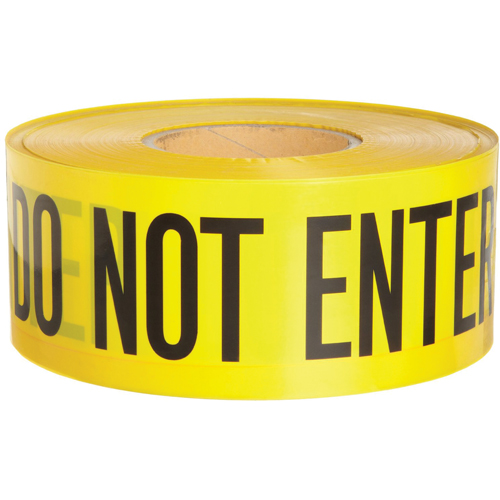 Rubans pour barricades, Anglais, 3" la x 1000' lo, 3 mils, Noir sur jaune NRZ Safety Inc.