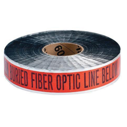 "Fiber Optic Line" Identoline&reg; Underground Warning Tape, 2" W x 1000' L, Black on Orange NRZ Safety Inc.
