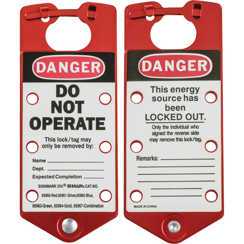 Labeled Lockout Hasp, Red NRZ Safety Inc.