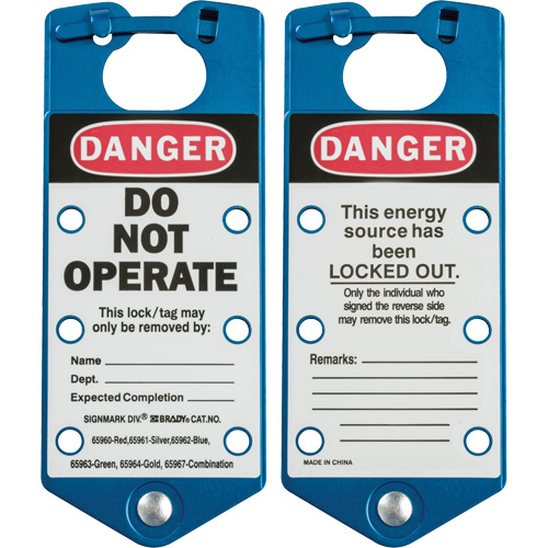 Labeled Lockout Hasps, Blue NRZ Safety Inc.