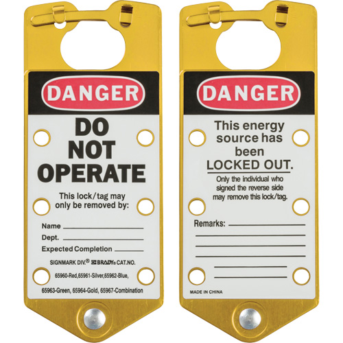 Labeled Lockout Hasps, Yellow NRZ Safety Inc.