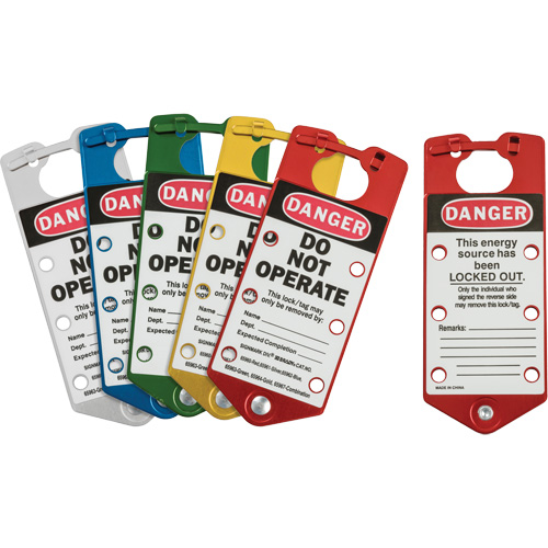 Moraillons de verrouillage &eacute;tiquet&eacute;s, Bleu/Vert/Rouge/Argent/Jaune NRZ Safety Inc.