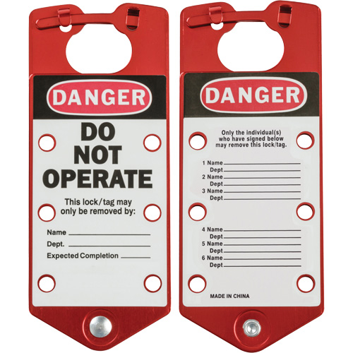 Moraillons de verrouillage &eacute;tiquet&eacute;s, Rouge NRZ Safety Inc.