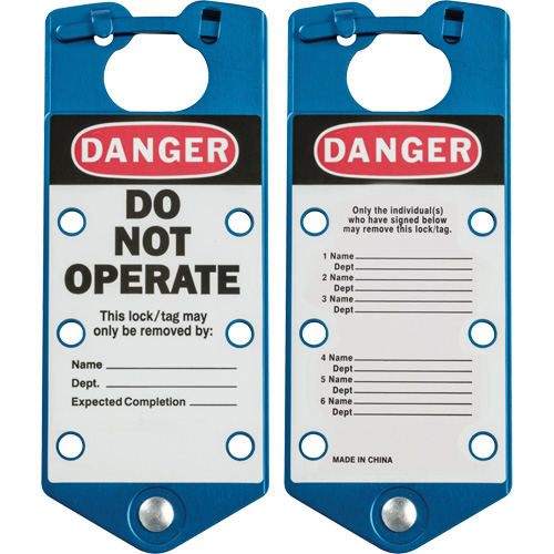 Labeled Lockout Hasps, Blue NRZ Safety Inc.