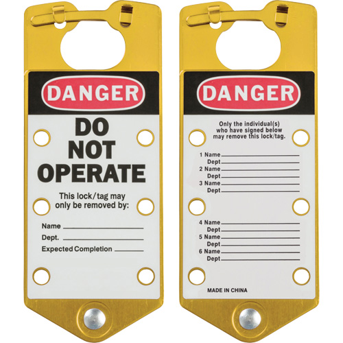 Labeled Lockout Hasps, Yellow NRZ Safety Inc.
