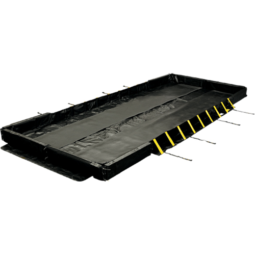 Stinger Collapsible Berm, 1944 US gal. Capacity, 26' W x 10' L x 12" H, Snap-Up Bracket NRZ Safety Inc.