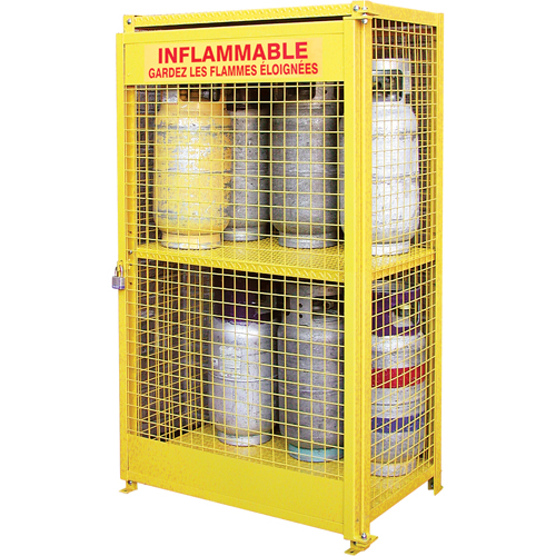 Armoires pour cylindres &agrave; gaz, nbre de bouteilles: 12, 44" , 30" , 74" , Jaune NRZ Safety Inc.