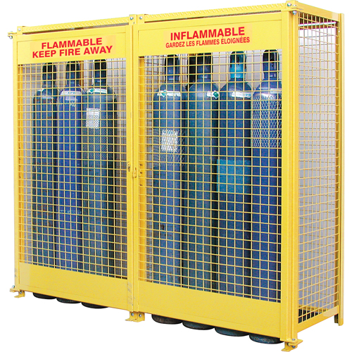 Armoires pour cylindres &agrave; gaz, nbre de bouteilles: 20, 88" , 30" , 74" , Jaune NRZ Safety Inc.