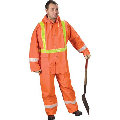 V&ecirc;tements de pluie pour la circulation Tornado, PVC, Petit, Orange haute visibilit&eacute; NRZ Safety Inc.