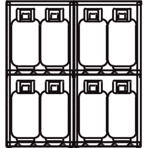 Aluminum LPG Cylinder Locker Storage, 16 Cylinder Capacity, 60" W x 32" D x 65" H, Silver NRZ Safety Inc.