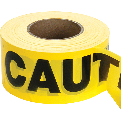 Barricade Tape, English, 3" W x 1000' L, 2 mils, Black on Yellow NRZ Safety Inc.
