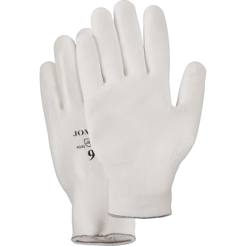 Gants enduit &agrave; paume tricot&eacute;e blanc, Taille Petit/7, Rev&ecirc;tement Polyur&eacute;thane, Enveloppe en PEHP, EN 388 niveau 2 NRZ Safety Inc.