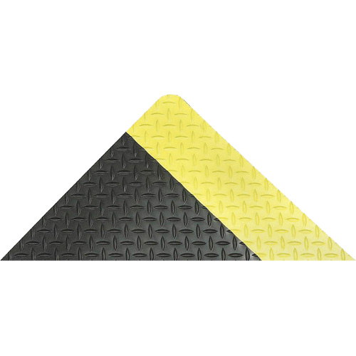 Saddle Trax Anti-Fatigue & Ergonomic Floor Mat, Diamond, 2' x 3' x 1", Black/Yellow, Vinyl NRZ Safety Inc.