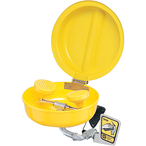 Douche oculaire/faciale avec couvercle, Installation Socle, Bol Plastique NRZ Safety Inc.