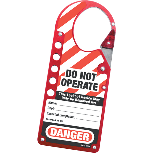 Labeled Snap-on Hasps, Red NRZ Safety Inc.