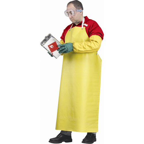 Flame Resistant Aprons, Neoprene/Polyester, 48" L x 35" W, Yellow NRZ Safety Inc.