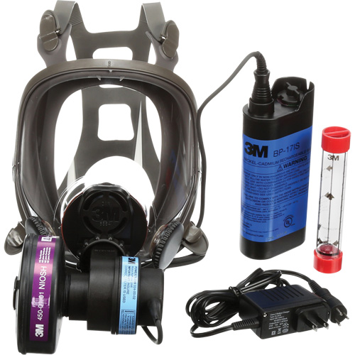Appareils de protection respiratoire (APR) &agrave; &eacute;puration d'air motoris&eacute; port&eacute;s sur le visage Powerflow, Respirateur &agrave; masque, Pile NiCd NRZ Safety Inc.