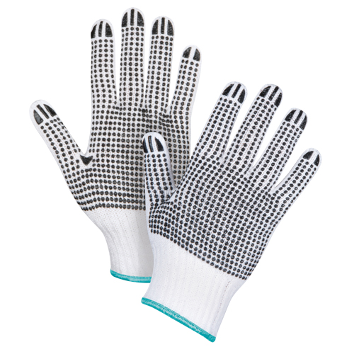 Double-Sided Dotted String Knit Gloves, Poly/Cotton, Double Sided, 7 Gauge, X-Large NRZ Safety Inc.