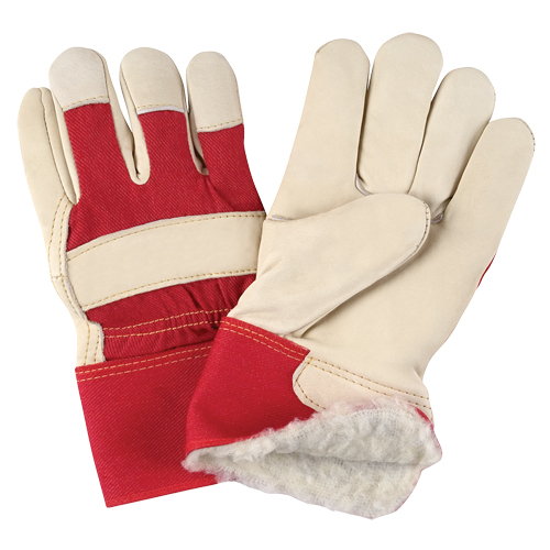 Red & White Premium Winter-Lined Fitters Gloves, 2X-Large, Grain Cowhide Palm, Boa Inner Lining NRZ Safety Inc.