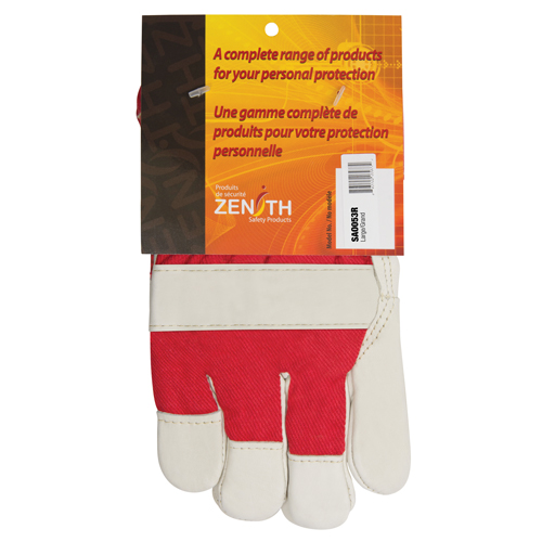 Red & White Premium Winter-Lined Fitters Gloves, Large, Grain Cowhide Palm, Boa Inner Lining NRZ Safety Inc.