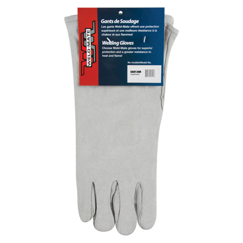 Gants de soudeur d'usage standard, Cuir de vache refendu, Taille Grand NRZ Safety Inc.