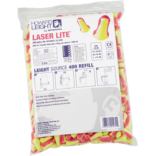 Bouchons d'oreilles jetables Laser Lite de Howard Leight, Vrac - Sac en poly NRZ Safety Inc.