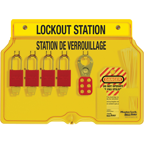Lockout Station, Aluminum Padlocks, 4 Padlock Capacity, Padlocks Included NRZ Safety Inc.