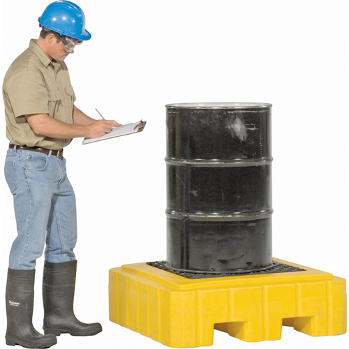 Spill Pallet Plus with Drain, 62 US gal. Spill Capacity, 40" x 40" x 12" NRZ Safety Inc.