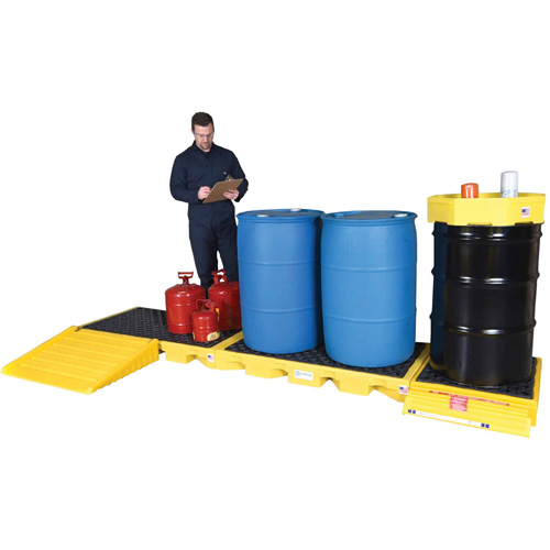 Ultra-Inline Spill Decks&reg;, 121 US gal. Spill Capacity, 129.8" x 25.9" x 5.8" NRZ Safety Inc.