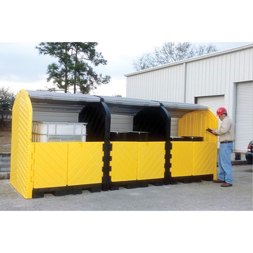 Ultra-Hard Top Plus Spill Pallets Without Drain, 188" L x 62" W x 79" H, 27000 lbs. Load Capacity NRZ Safety Inc.