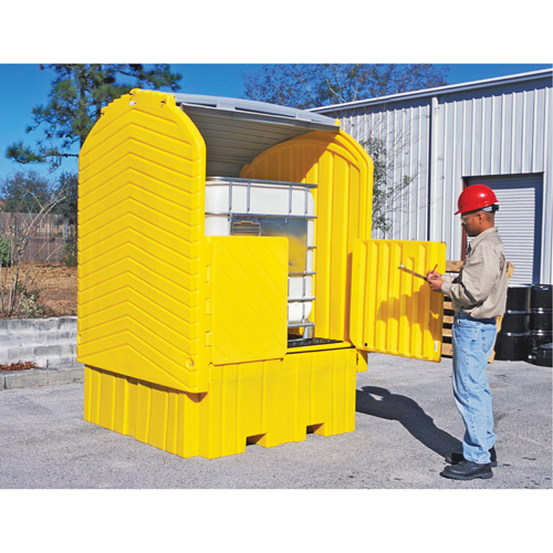 Ultra-IBC Hard Top&reg;Spill Pallet With Drain, 64.5" L x 62" W x 96" H, 8500 lbs. Load Capacity NRZ Safety Inc.