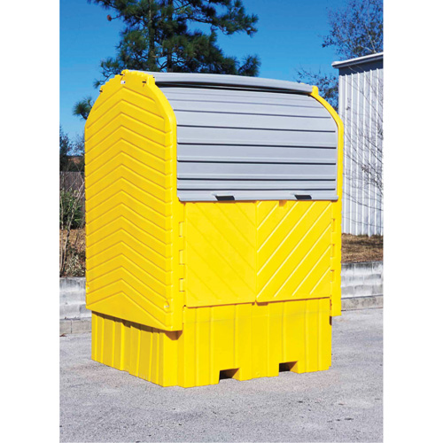 Ultra-IBC Hard Top&reg;Spill Pallet With Drain, 64.5" L x 62" W x 96" H, 8500 lbs. Load Capacity NRZ Safety Inc.