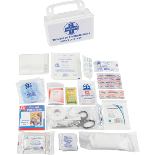 Trousse de premiers soins, Dispositif m&eacute;dical Classe 1, Boîte en plastique NRZ Safety Inc.