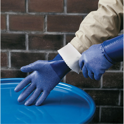 NSK24 Nitri-Solve Knit-Lined Gloves, Size Medium/9, 14" L, Nitrile, Interlock Inner Lining, 24-mil NRZ Safety Inc.