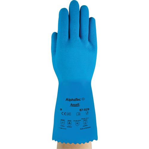 Gants AlphaTec 87-029, Taille Grand/9, 12" lo, Latex de caoutchouc, Doublure en Nylon, 50 mils NRZ Safety Inc.