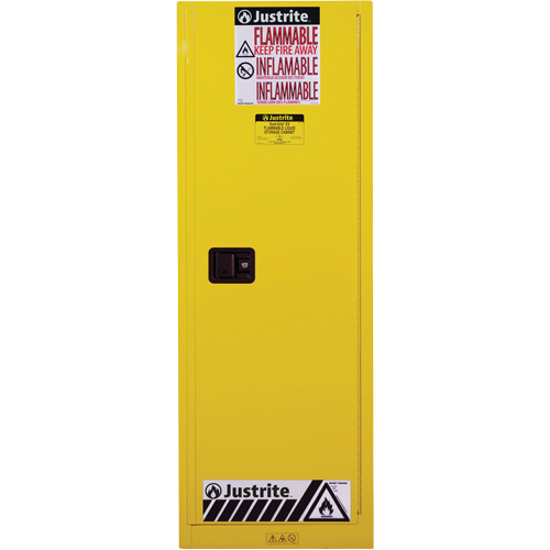 Sure-Grip&reg; EX Slimline Flammable Safety Cabinet, 22 gal., 1 Door, 23.25" W x 65" H x 18" D NRZ Safety Inc.
