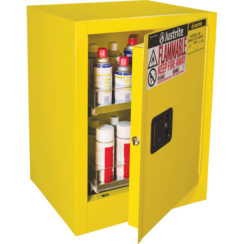 Armoire de s&eacute;curit&eacute; d'&eacute;tabli pour produits inflammables EX Sure-Grip, 24 gal., 1 Porte(s), 21" La x 27" h x 18" p NRZ Safety Inc.