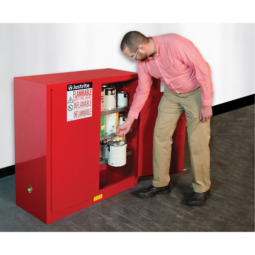 Armoire de s&eacute;curit&eacute; pour la peinture et les encres combustibles EX Sure-Grip, 40 gal., 3 tablettes NRZ Safety Inc.