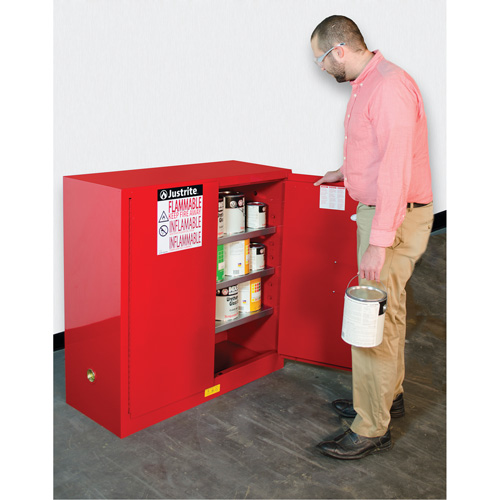Armoire de s&eacute;curit&eacute; pour la peinture et les encres combustibles EX Sure-Grip, 40 gal., 3 tablettes NRZ Safety Inc.