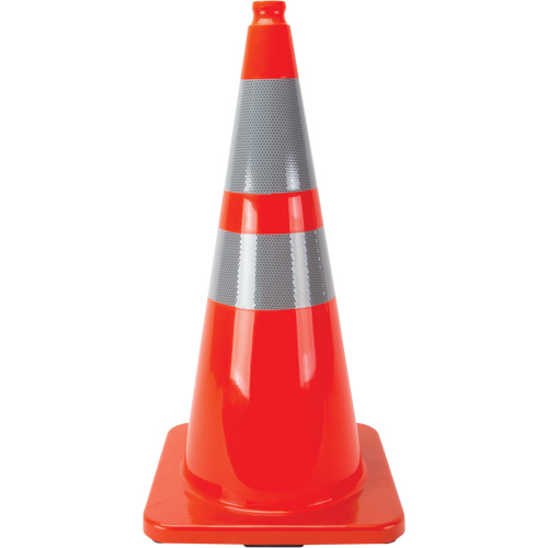 C&ocirc;nes en retrait, 28", Orange, Bande(s) r&eacute;fl&eacute;chissante(s) 4" & 6" NRZ Safety Inc.
