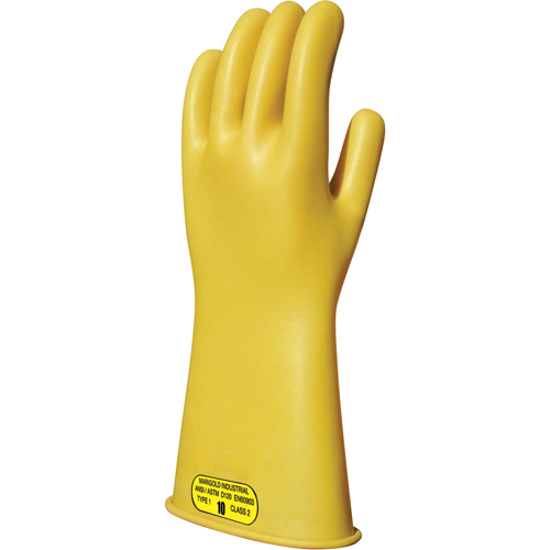 Gants isolants en caoutchouc naturel jaune, ASTM classe 2, Taille 8, 16" lo NRZ Safety Inc.