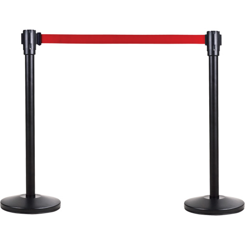 Poteau r&eacute;cepteur pour barri&egrave;res sur pieds pour le contr&ocirc;le des foules, Hauteur de 35", Noir NRZ Safety Inc.