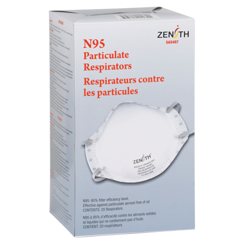 Respirateur contre les particules, N95, Certifi&eacute; NIOSH, Moyen/grand NRZ Safety Inc.